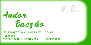 andor baczko business card